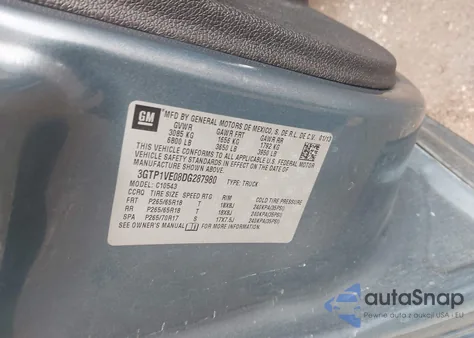 2013 GMC Sierra 1500 Sle из США, поврежденный, VIN 3GTP1VE08DG287980